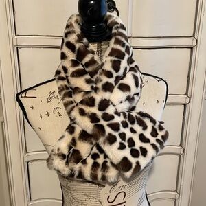 LOOK Animal Print Cowl Neck Scarf